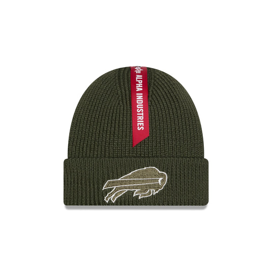 Alpha Industries x Buffalo Bills Olive Green Cuff Knit Hat - New Era Cap