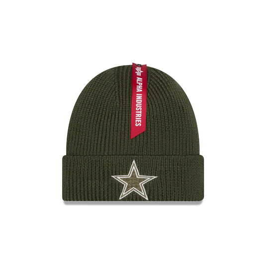 Alpha Industries x Dallas Cowboys Olive Green Cuff Knit Hat - New Era Cap