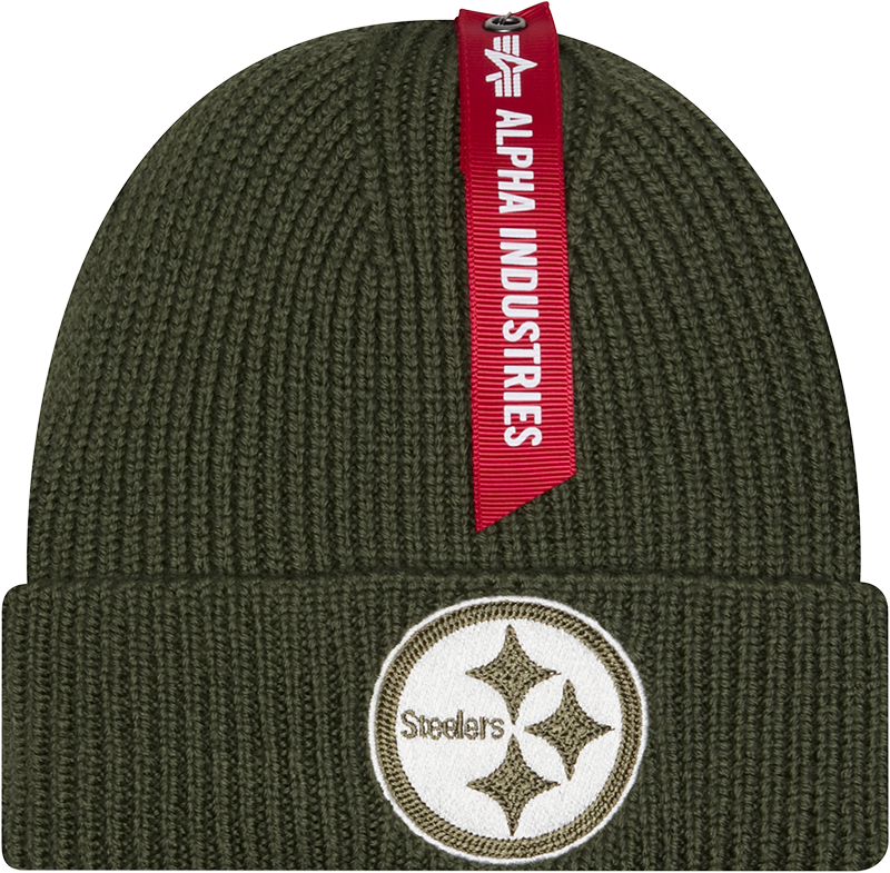 Alpha Industries x Pittsburgh Steelers Olive Green Cuff Knit Hat