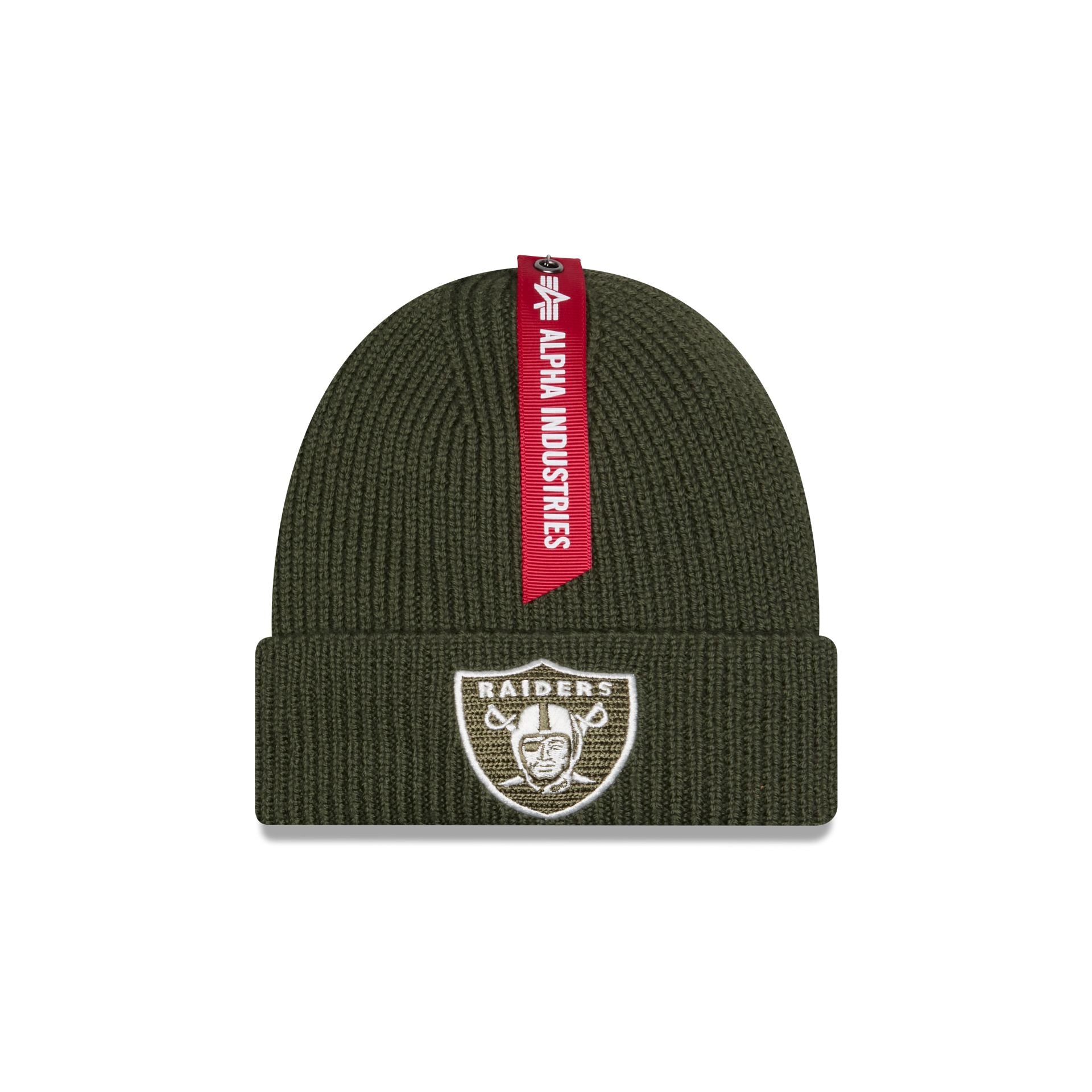 Alpha Industries x Las Vegas Raiders Olive Green Cuff Knit Hat – New ...