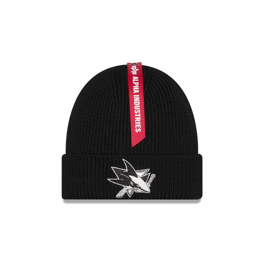 Alpha Industries x San Jose Sharks Black Cuff Knit Hat - New Era Cap