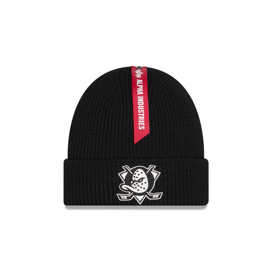 Alpha Industries x Anaheim Ducks Black Cuff Knit Hat - New Era Cap
