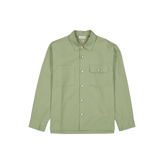 New Era Branded Green Bark Military Shacket - New Era Cap