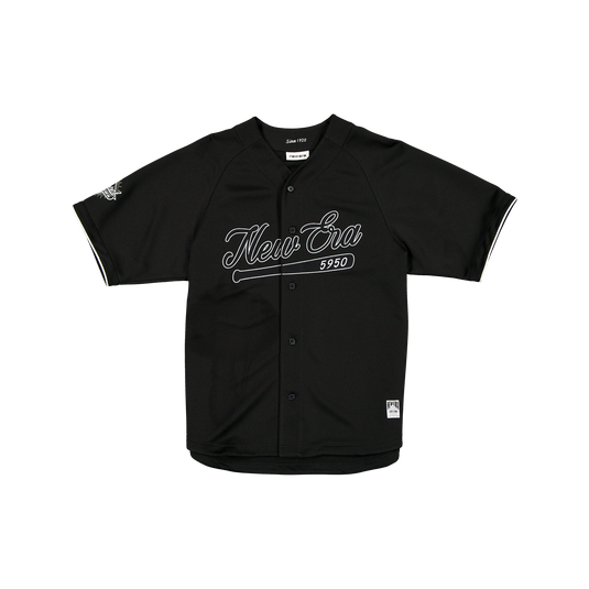New Era Branded Batter's Eye Raglan Baseball Black Jersey - New Era Cap
