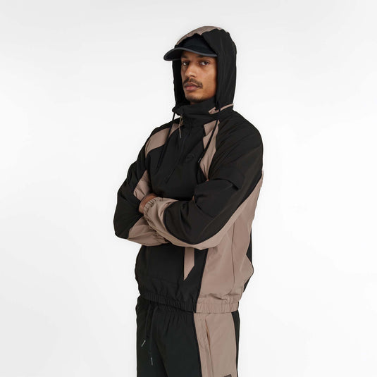 New Era Branded Retro-Tech NE2K Black Half-Zip Track Pullover - New Era Cap