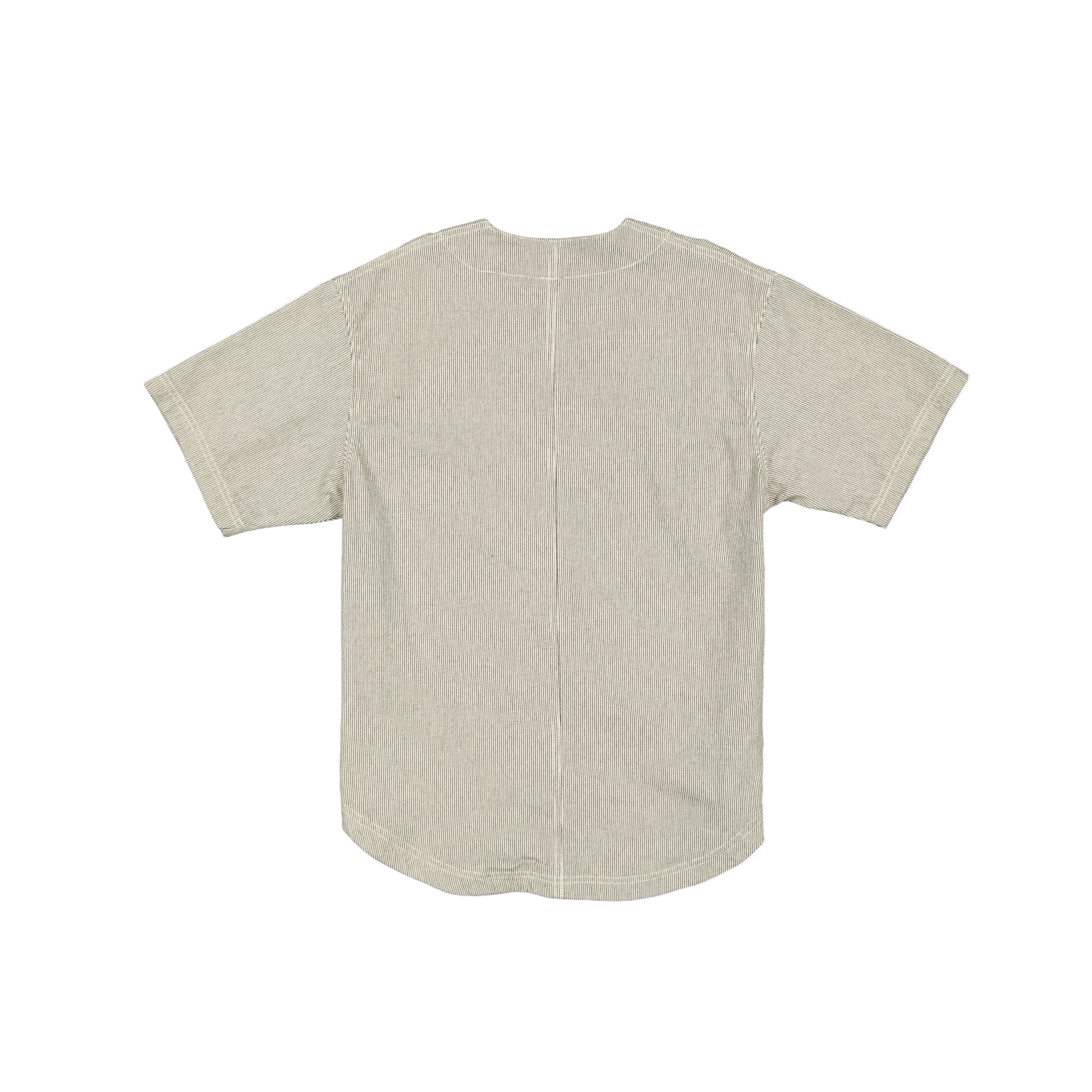 New Era Branded Railroad Stripe Arch Woven Baseball Jersey