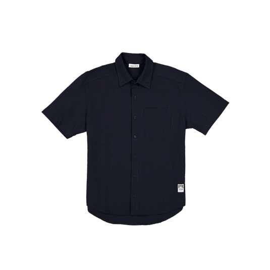 New Era Branded Seersucker Ellicott Button Up Navy Shirt - New Era Cap