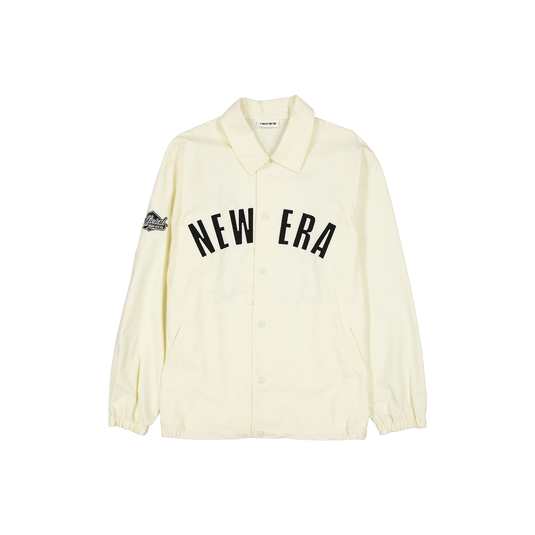 New Era Branded Twill Applique Chrome White Coaches Jacket - New Era Cap