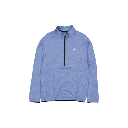 New Era Branded Knit Golf Heather Indigo Blue Half Zip - New Era Cap