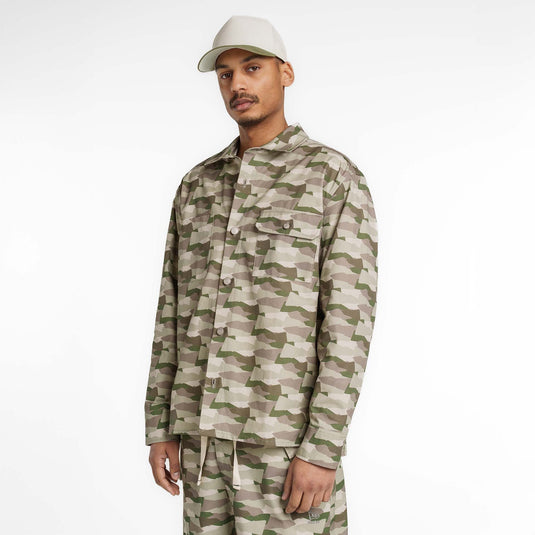New Era Branded Printed Military Shacket - New Era Cap