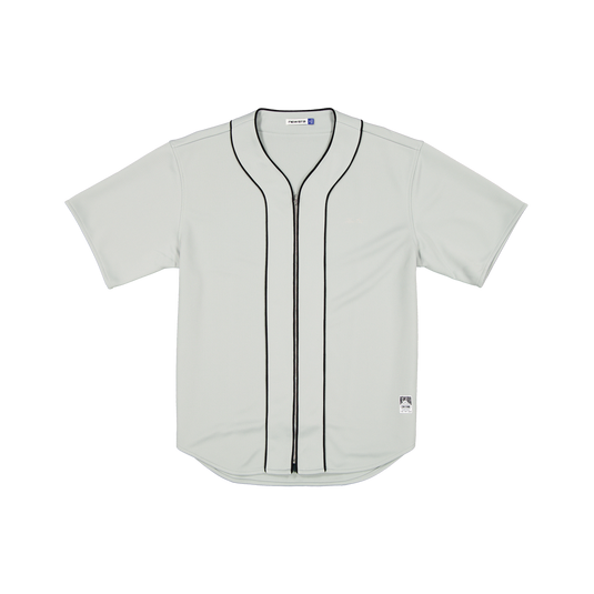 New Era Branded Piping Full-Zip Baseball Mirage Gray Jersey - New Era Cap