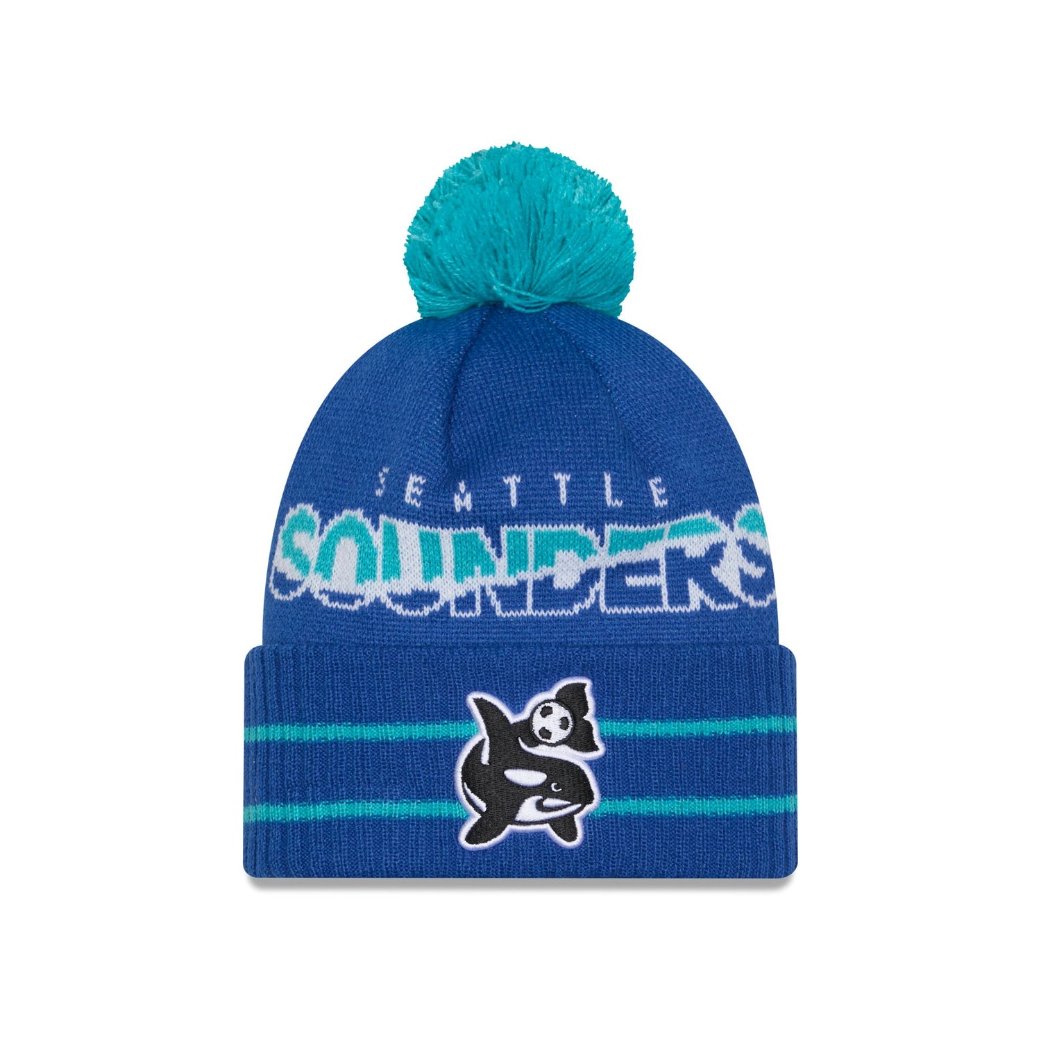 Seattle Sounders 2025 Jersey Hook Blue Pom Knit Hat