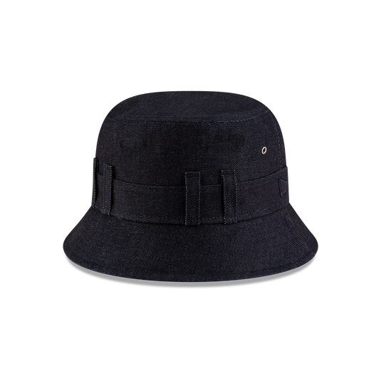 New Era Branded Belt Loop Denim Navy Bucket Hat - New Era Cap