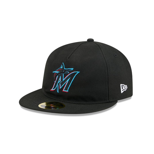 Miami Marlins Easy Retro Crown 59FIFTY A-Frame Fitted Hat - New Era Cap