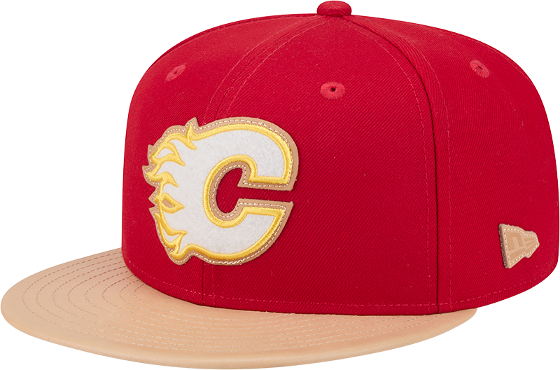 Calgary Flames Leather Visor 59FIFTY Fitted Hat