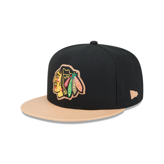 Chicago Blackhawks Leather Visor 59FIFTY Fitted Hat - New Era Cap