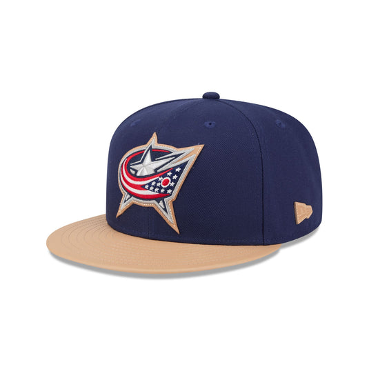 Columbus Blue Jackets Leather Visor 59FIFTY Fitted Hat - New Era Cap