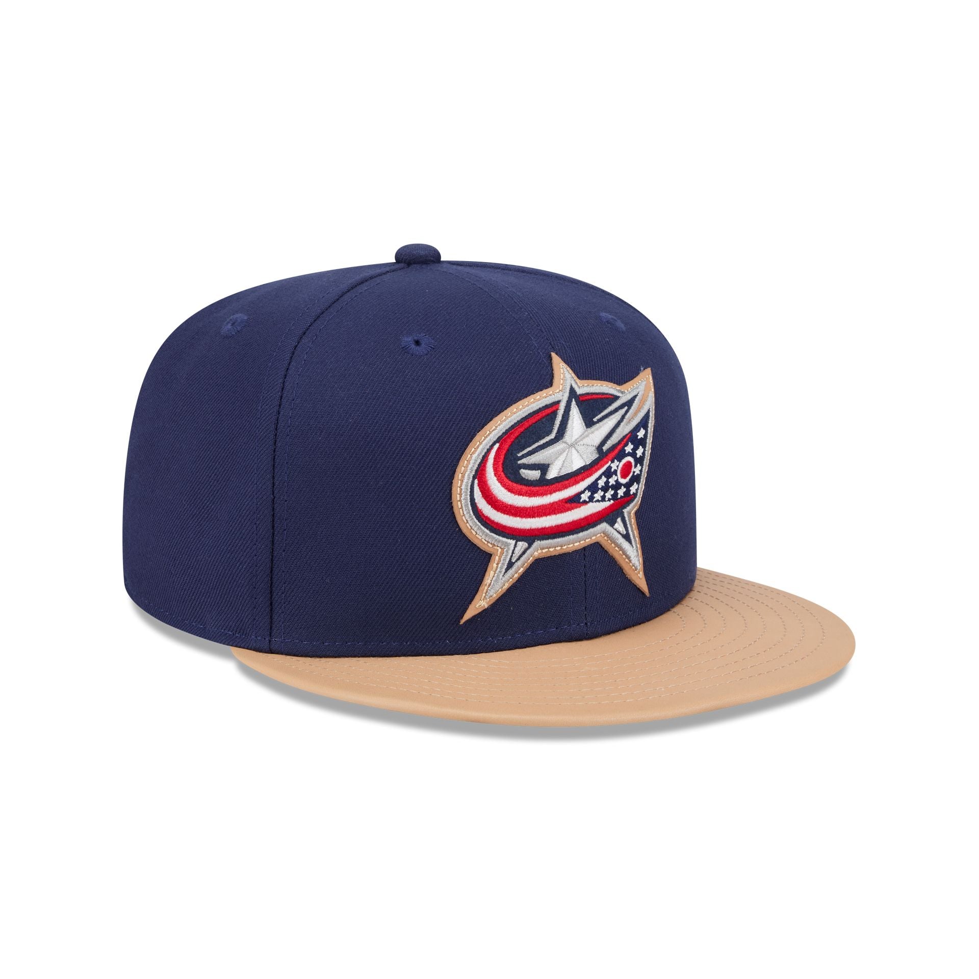 Columbus Blue Jackets Leather Visor 59FIFTY Fitted Hat