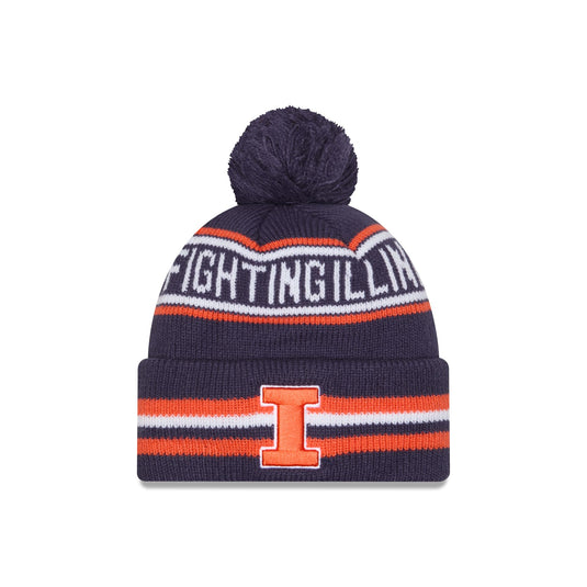 Illinois Fighting Illini Classic Pom Knit Hat - New Era Cap