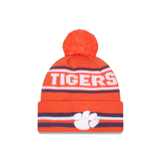 Clemson Tigers Classic Pom Knit Hat - New Era Cap