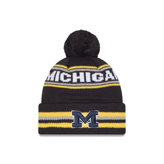Michigan Wolverines Classic Pom Knit Hat - New Era Cap