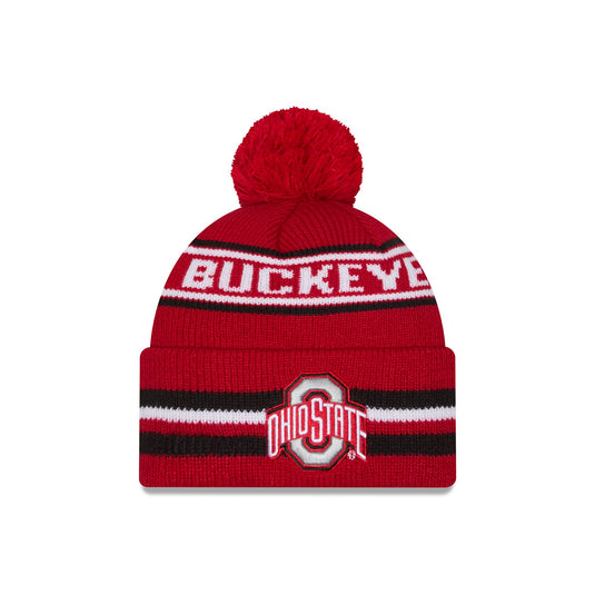 Ohio State Buckeyes Classic Pom Knit Hat - New Era Cap