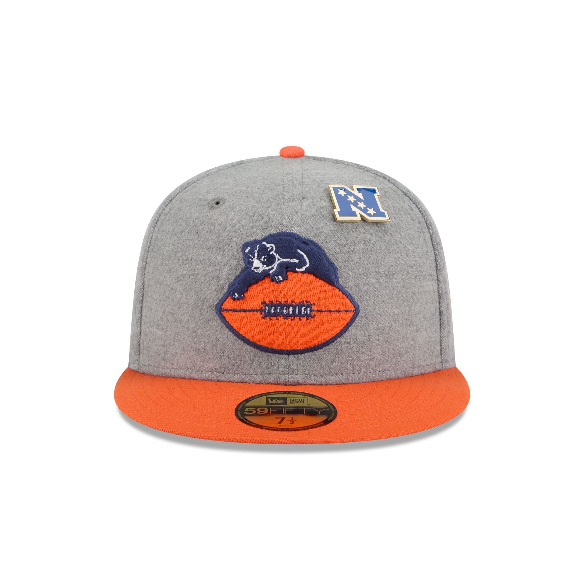 Chicago Bears Heather Gray Wool 59FIFTY Fitted Hat