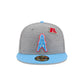 Oilers Heather Gray Wool 59FIFTY Fitted Hat