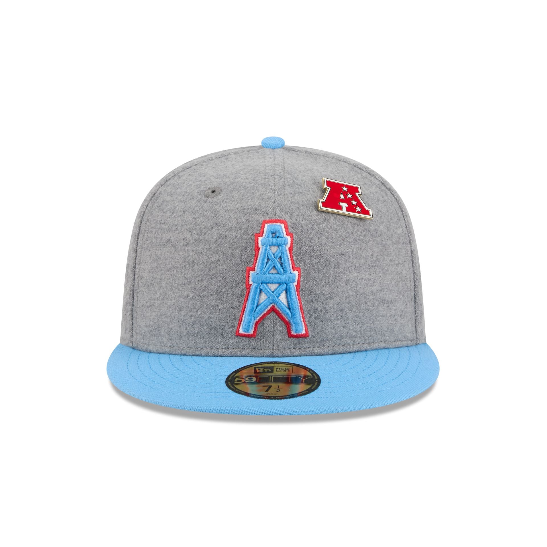 Oilers Heather Gray Wool 59FIFTY Fitted Hat