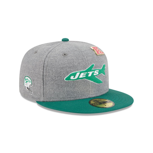 New York Jets Heather Gray Wool 59FIFTY Fitted Hat - New Era Cap