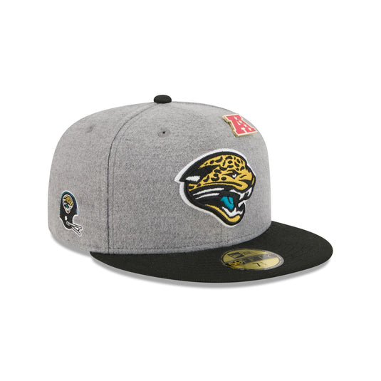 Jacksonville Jaguars Heather Gray Wool 59FIFTY Fitted Hat - New Era Cap