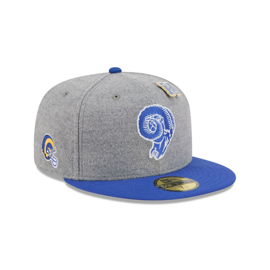 Los Angeles Rams Heather Gray Wool 59FIFTY Fitted Hat - New Era Cap