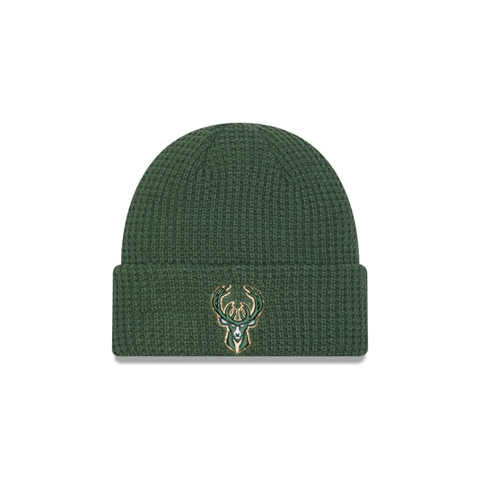 Milwaukee Bucks Waffle Stitch Knit Beanie Hat - New Era Cap
