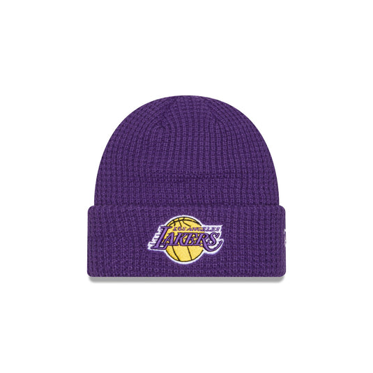 Los Angeles Lakers Waffle Stitch Knit Beanie Hat - New Era Cap
