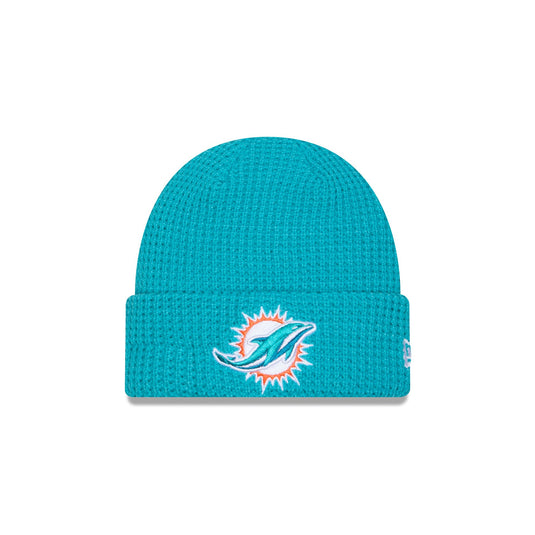 Miami Dolphins Waffle Stitch Knit Beanie Hat - New Era Cap