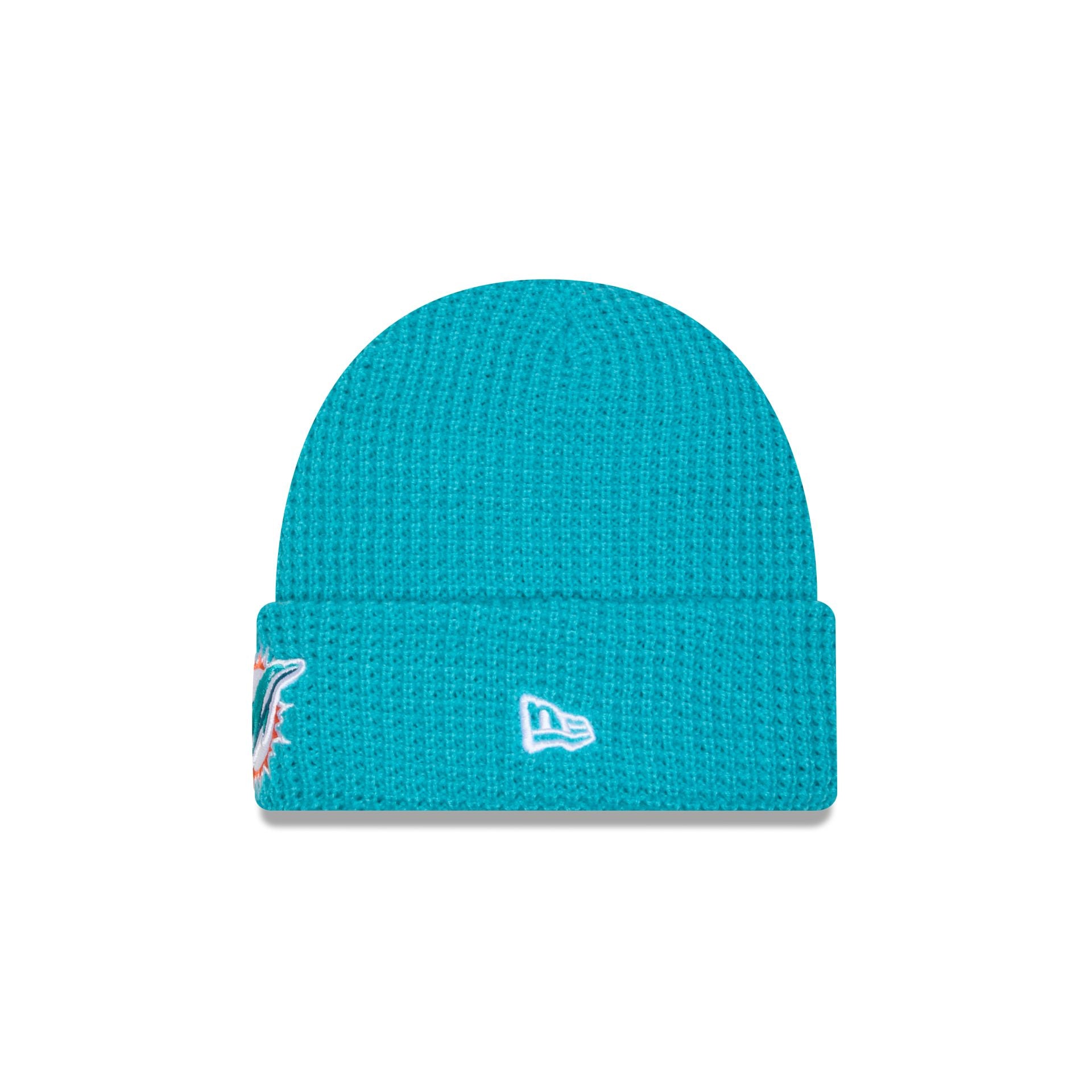 Miami Dolphins Waffle Stitch Knit Beanie Hat