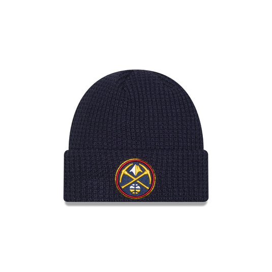 Denver Nuggets Waffle Stitch Knit Beanie Hat - New Era Cap