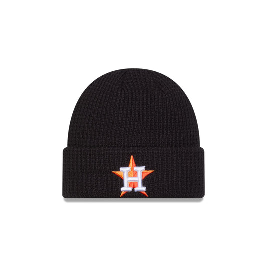 Houston Astros Waffle Stitch Knit Beanie Hat - New Era Cap