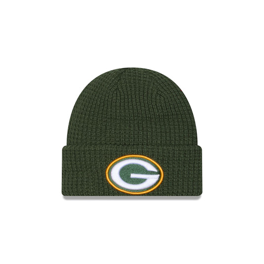 Green Bay Packers Waffle Stitch Knit Beanie Hat - New Era Cap