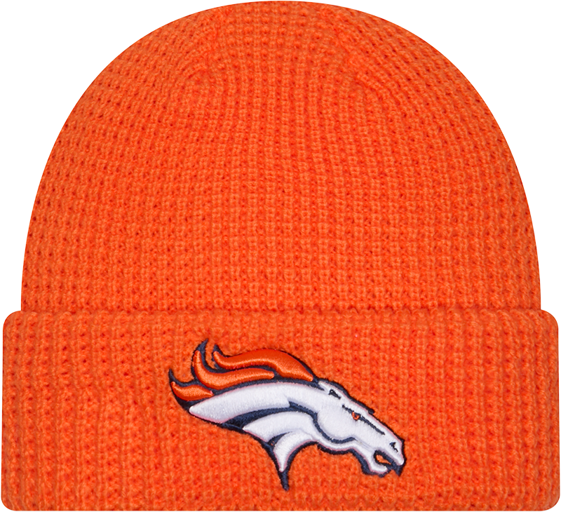 Denver Broncos Waffle Stitch Knit Beanie Hat