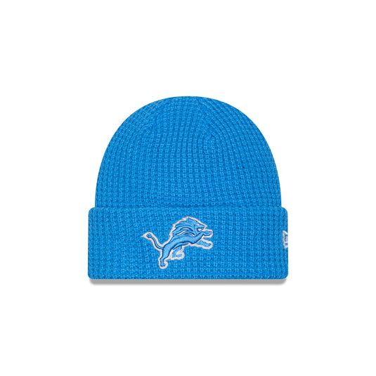 Detroit Lions Waffle Stitch Knit Beanie Hat - New Era Cap