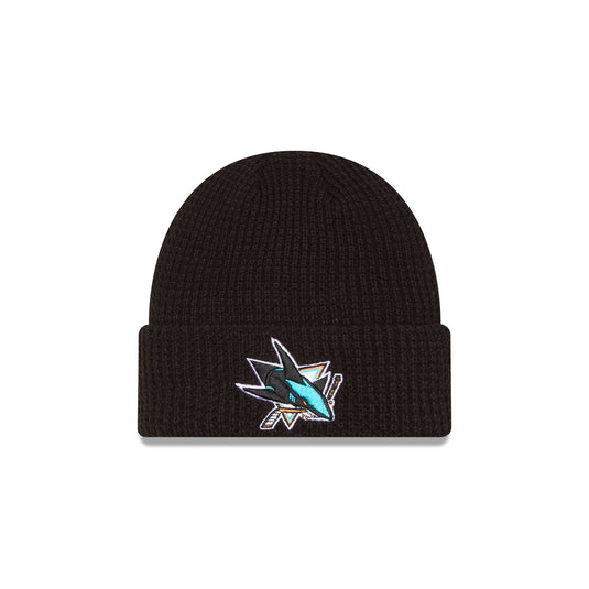 San Jose Sharks Waffle Stitch Knit Beanie Hat - New Era Cap