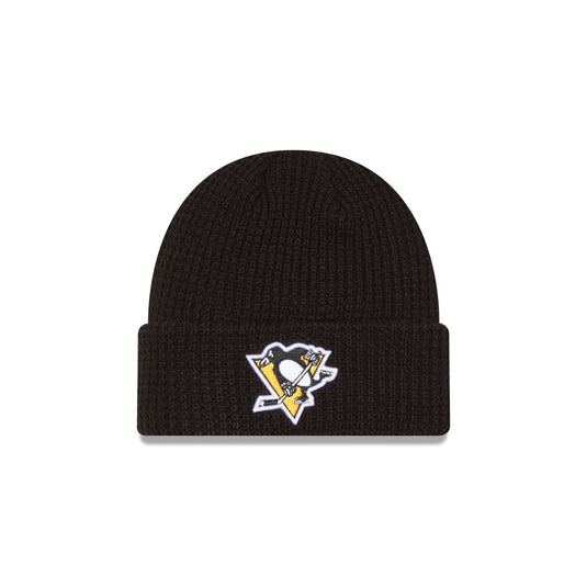 Pittsburgh Penguins Waffle Stitch Knit Beanie Hat - New Era Cap
