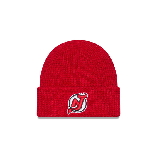 New Jersey Devils Waffle Stitch Knit Beanie Hat - New Era Cap