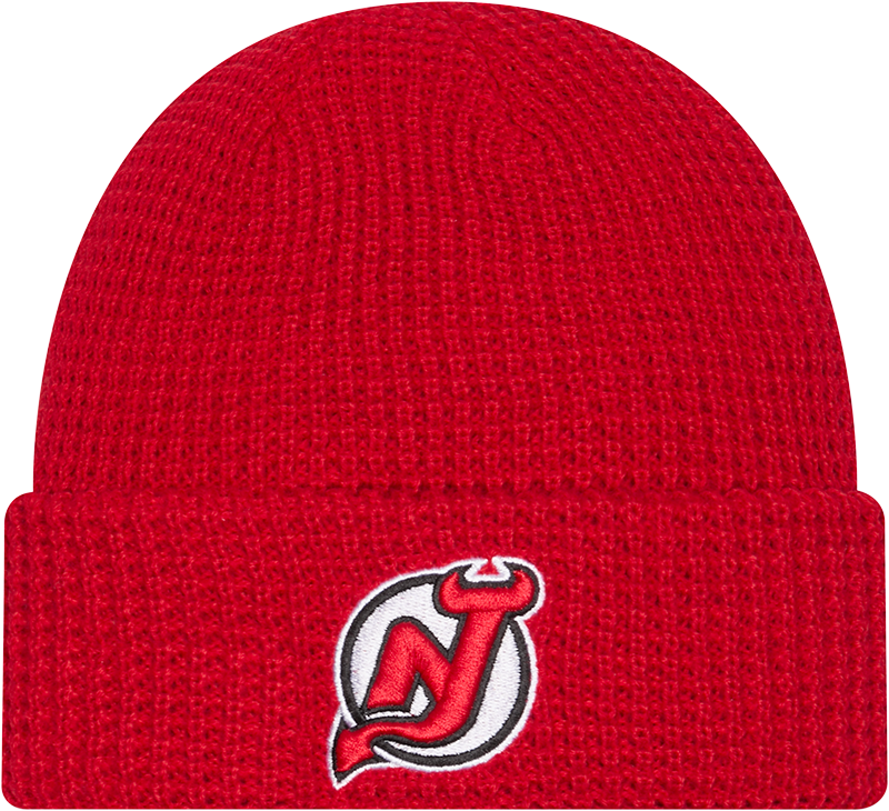 New Jersey Devils Waffle Stitch Knit Beanie Hat