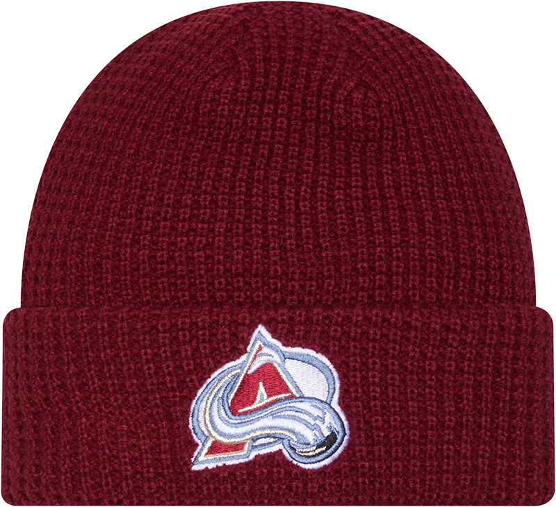 Colorado Avalanche Waffle Stitch Knit Beanie Hat