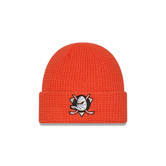 Anaheim Ducks Waffle Stitch Knit Beanie Hat - New Era Cap