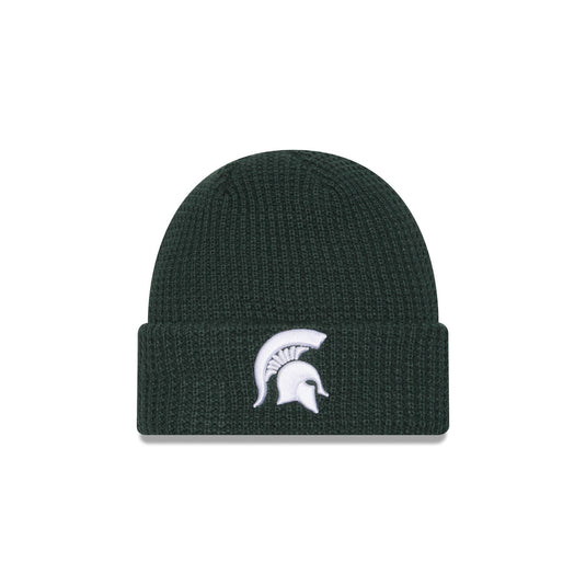 Michigan State Spartans Waffle Stitch Knit Beanie Hat - New Era Cap