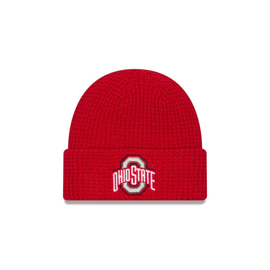 Ohio State Buckeyes Waffle Stitch Knit Beanie Hat - New Era Cap