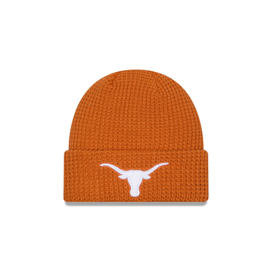 Texas Longhorns Waffle Stitch Knit Beanie Hat - New Era Cap